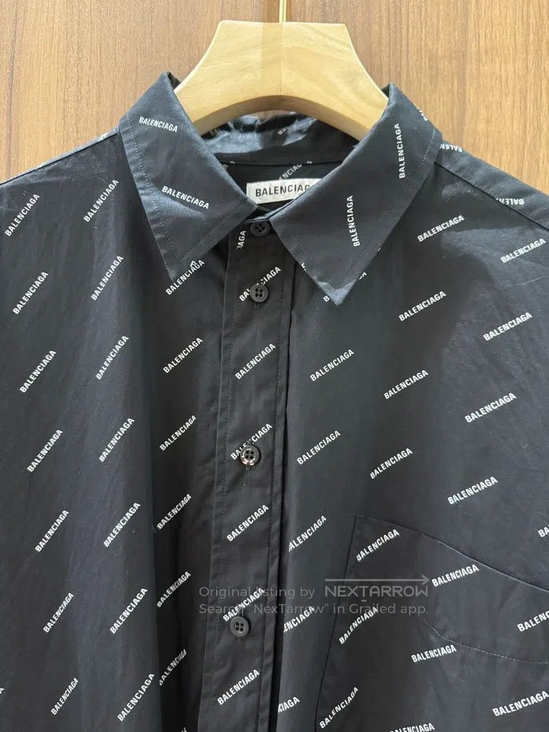 Balenciaga Balenciaga Black full print logo shirt Size XS / US 0-2 / IT 36-38 - 3 Thumbnail