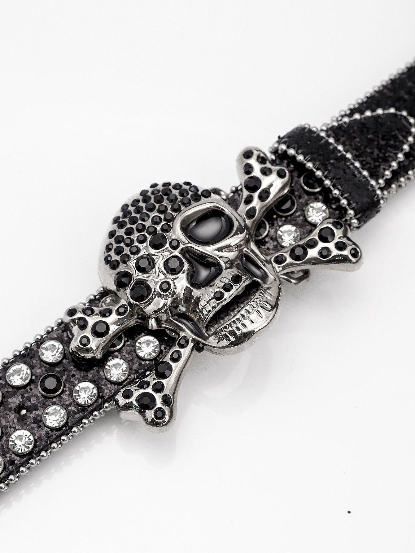 Designer × Vintage Black Shinning Skull Belt Size ONE SIZE - 2 Thumbnail