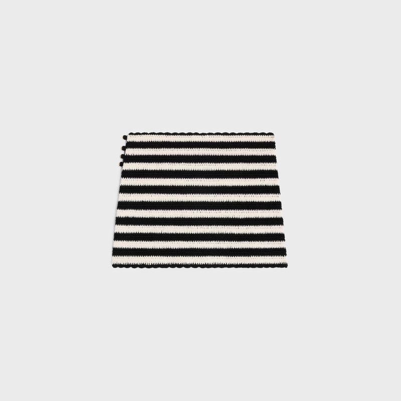 Celine o1w1db10526 2AE0S7 Striped Mini Skirt in Black/White Size 32" / US 10 / IT 46 - 2 Thumbnail