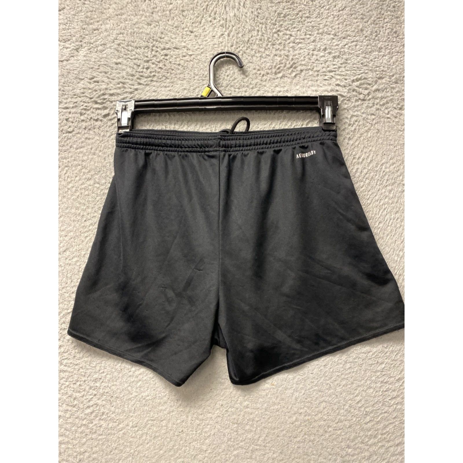 Adidas Adidas Women's Black Track Shorts S Regular Athletic Drawstring Inseam 3.5in - Black Polyester, Activewear, Running & Gym Size 28" / US 6 / IT 42 - 7 Thumbnail