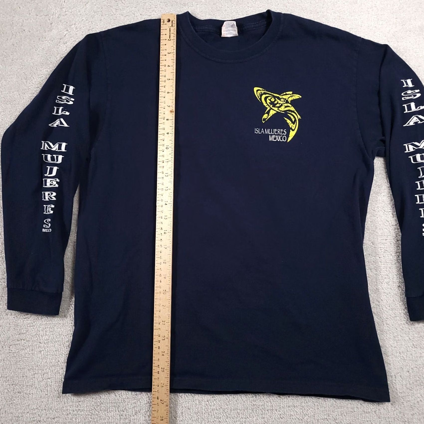 Doublet VINTAGE Yazbek Isle Mujeres Graphic Shirt Mens Large Shark Double Sided Mexico Blue 90s Size US L / EU 52-54 / 3 - 7 Thumbnail