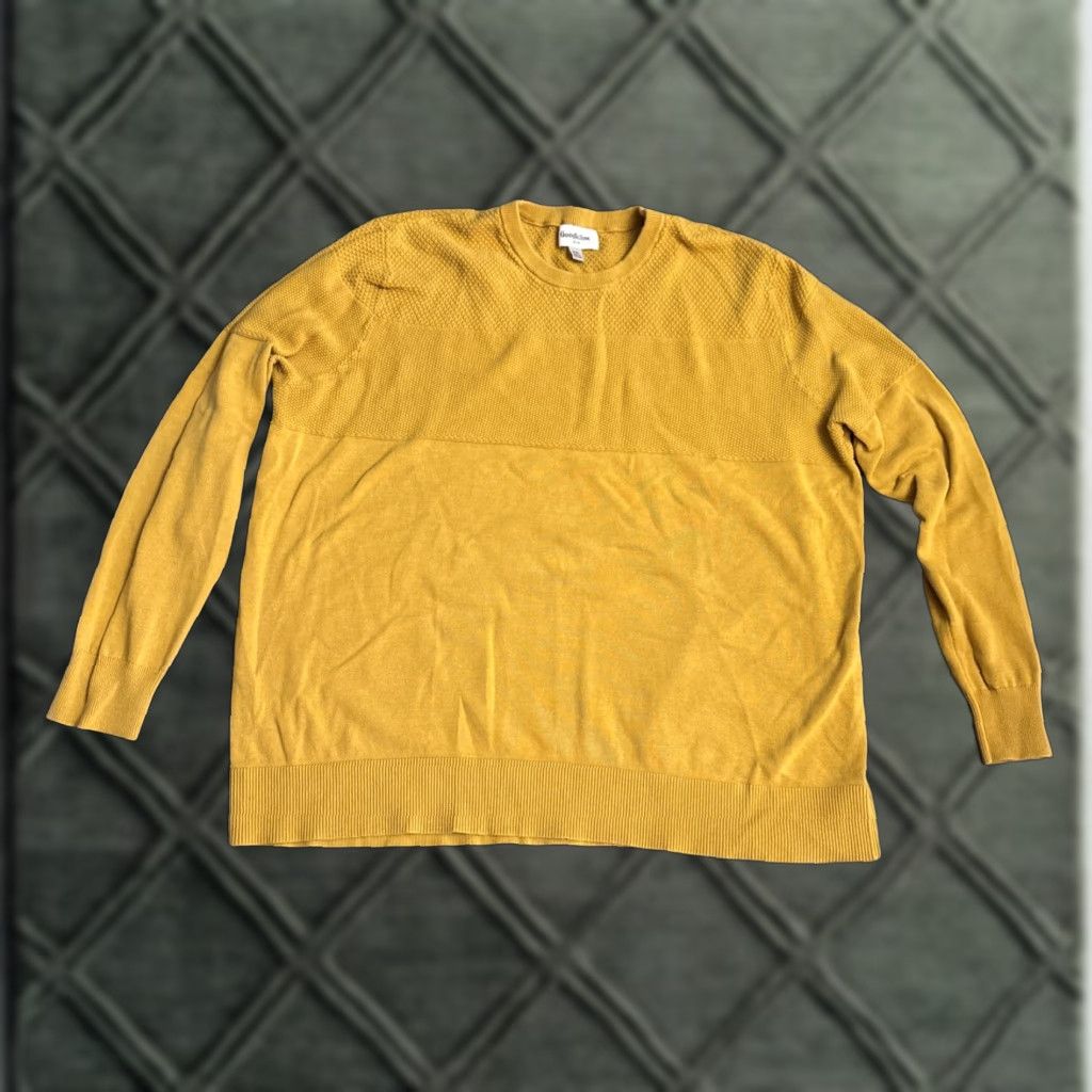 Vintage Goodfellow Sweatshirt Women's 2XL Mustard Yellow Long Sleeve Crew Neck Pullover Fleece Ribbed Hem Casual Activewear Pullover202? Size XXL / US 16-18 / IT 52-54 - 1 Thumbnail