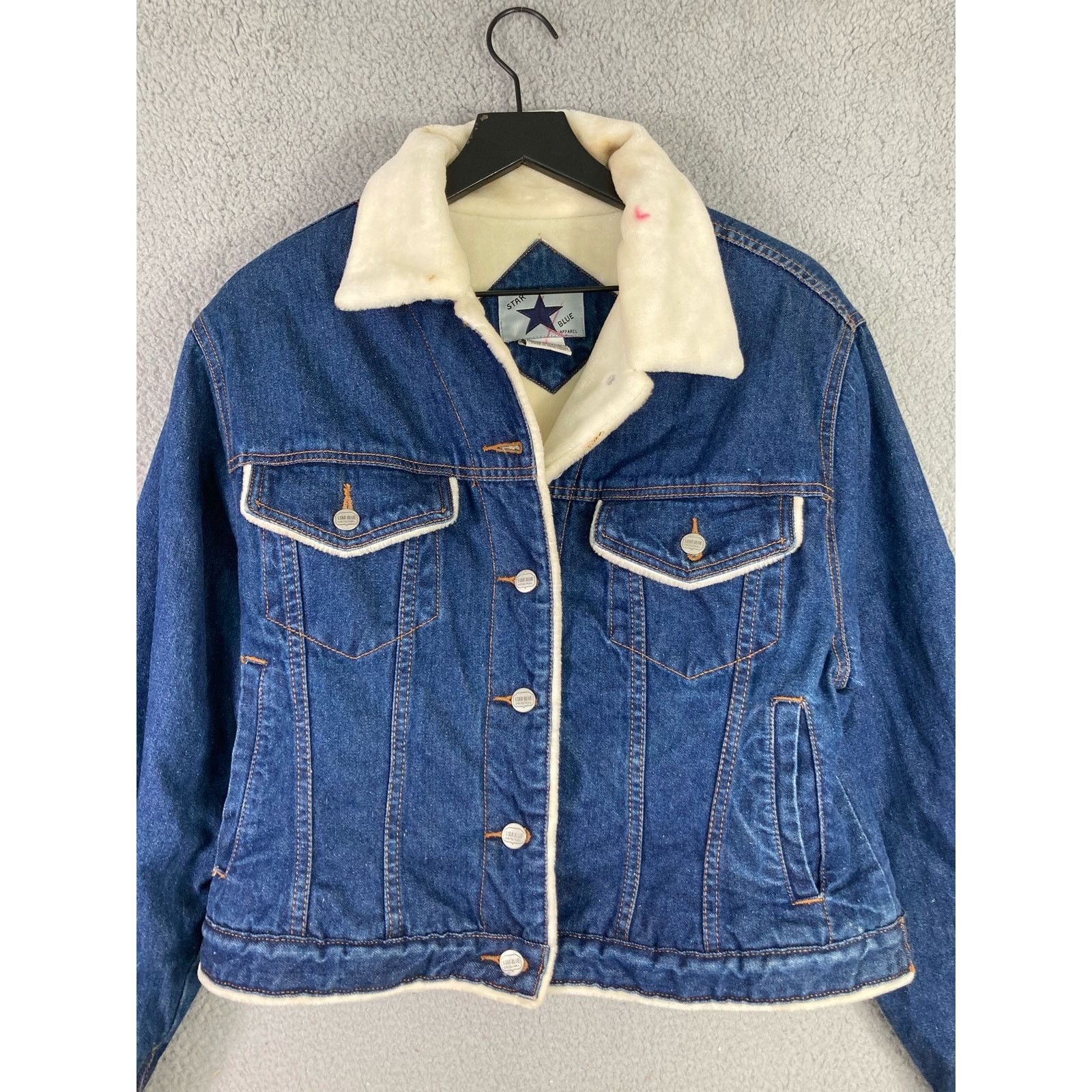 Other VTG Blue Star Apparel Denim Jacket Sherpa Style Rare Large Size L / US 10 / IT 46 - 12 Thumbnail