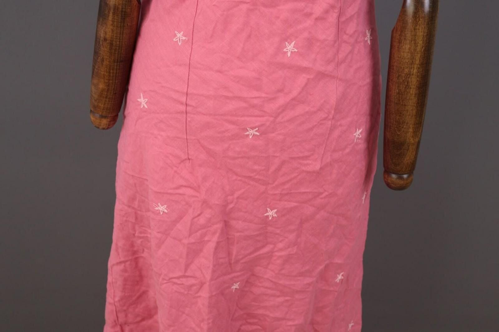 Designer Pachamama Pink Printed Spaghetti Linen Summer Dress Size 3 Size M / US 6-8 / IT 42-44 - 11 Thumbnail