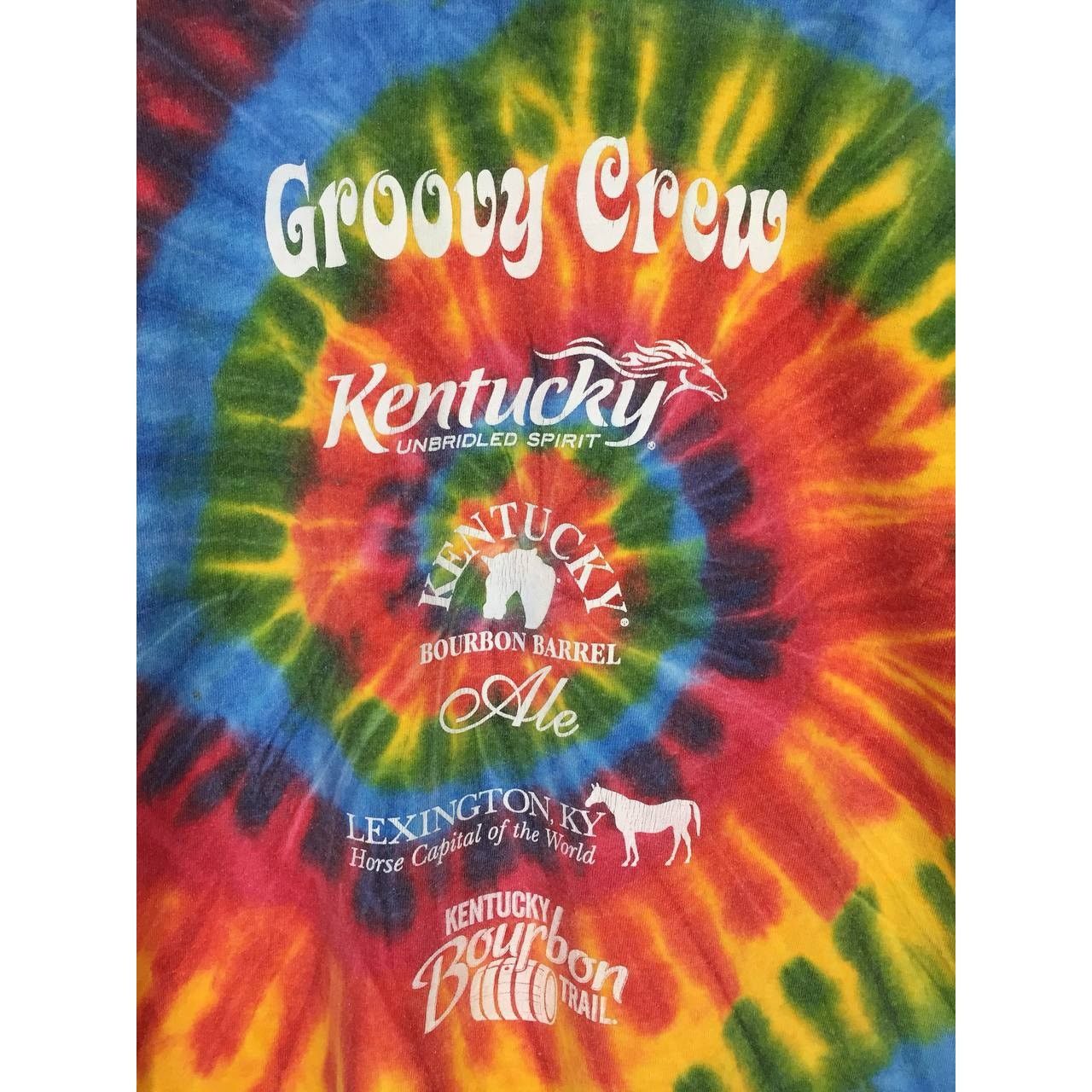 Gildan × Vintage The Bourbon Chase Groovy Crew Love & Peace Tie-Dye Tee Size US M / EU 48-50 / 2 - 9 Thumbnail
