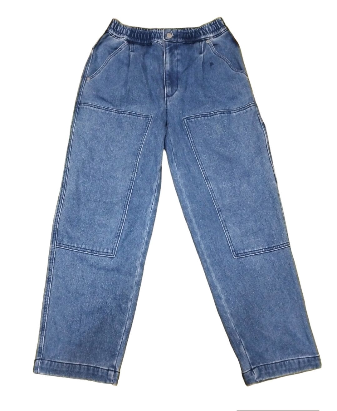 image of Honest College By Studio Seven Double Knee Denim Pants in Blue Denim, Men's (Size 31)