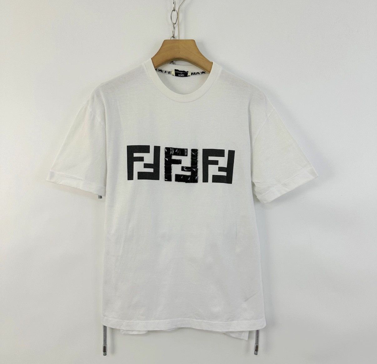 Fendi Fendi White Classic Double F Crystal Logo Short Sleeve K12 Size US XS / EU 42 / 0 - 1 Thumbnail