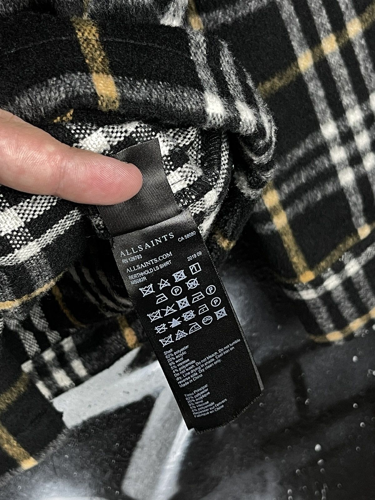 Allsaints × Flannel Allsaints Berthhold Shirt Button Up Men’s Size L Size US L / EU 52-54 / 3 - 11 Thumbnail