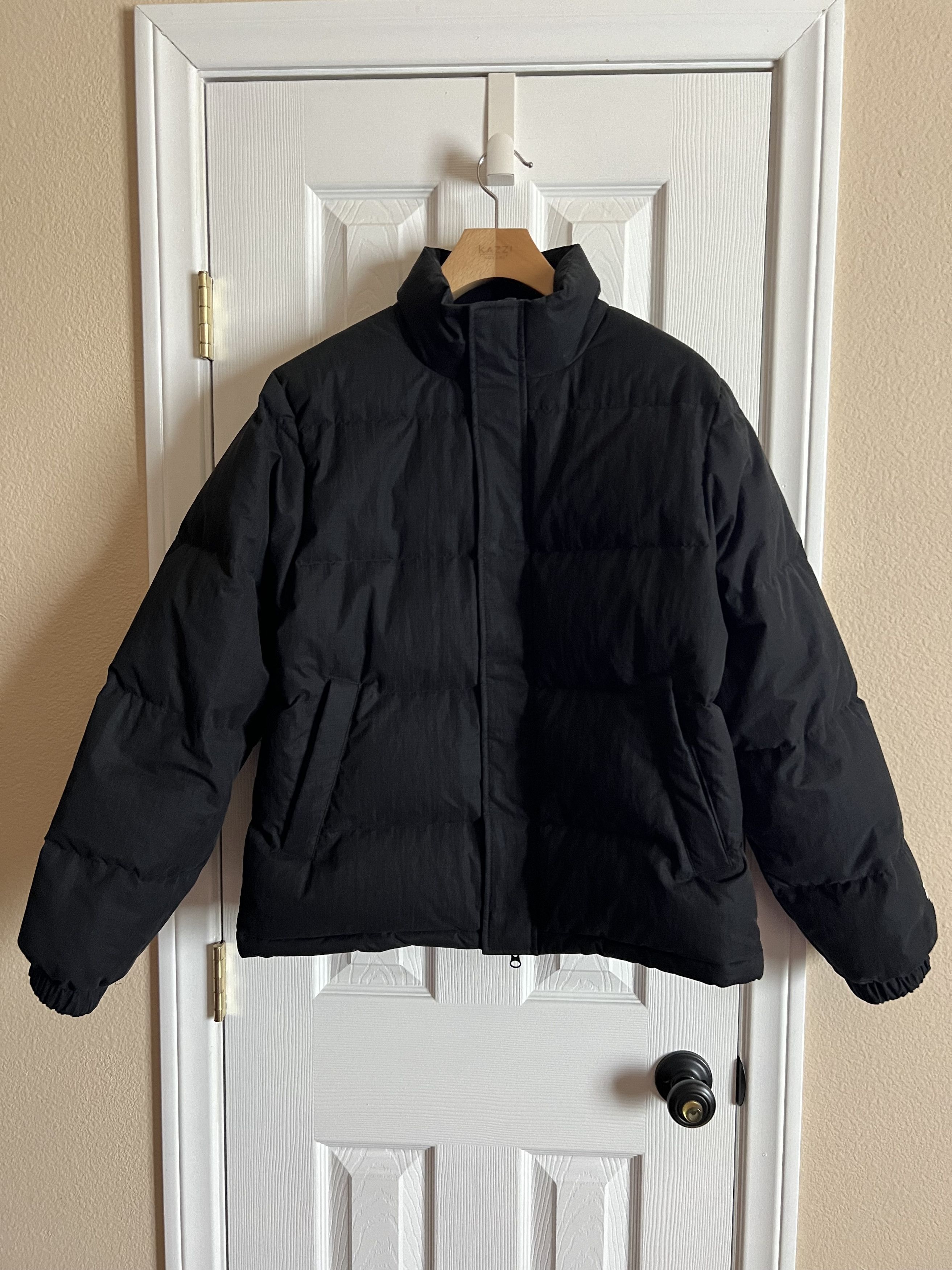 Image of Stussy Ripstop Down Puffer Jacket in Black, Men's (Size Small)