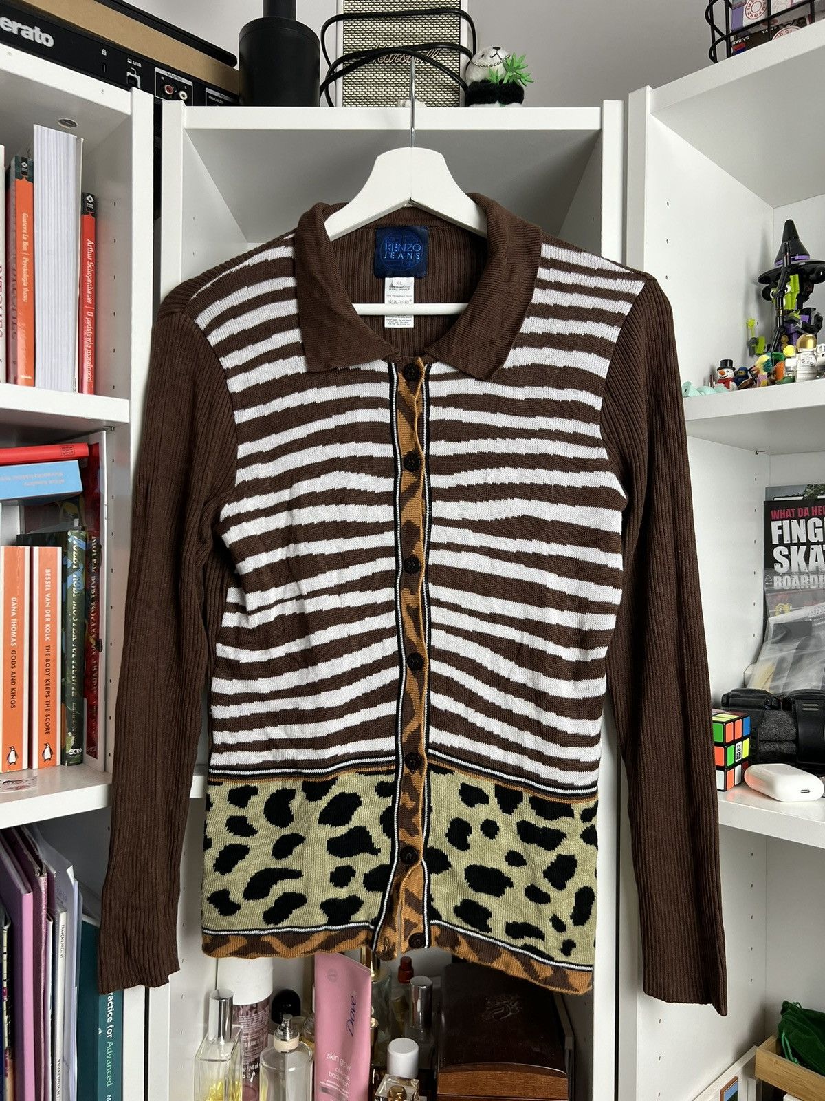 Designer × Kenzo × Vintage Vintage y2k Kenzo zebra print button up cardigan sweater XL Size XL / US 12-14 / IT 48-50 - 1 Thumbnail