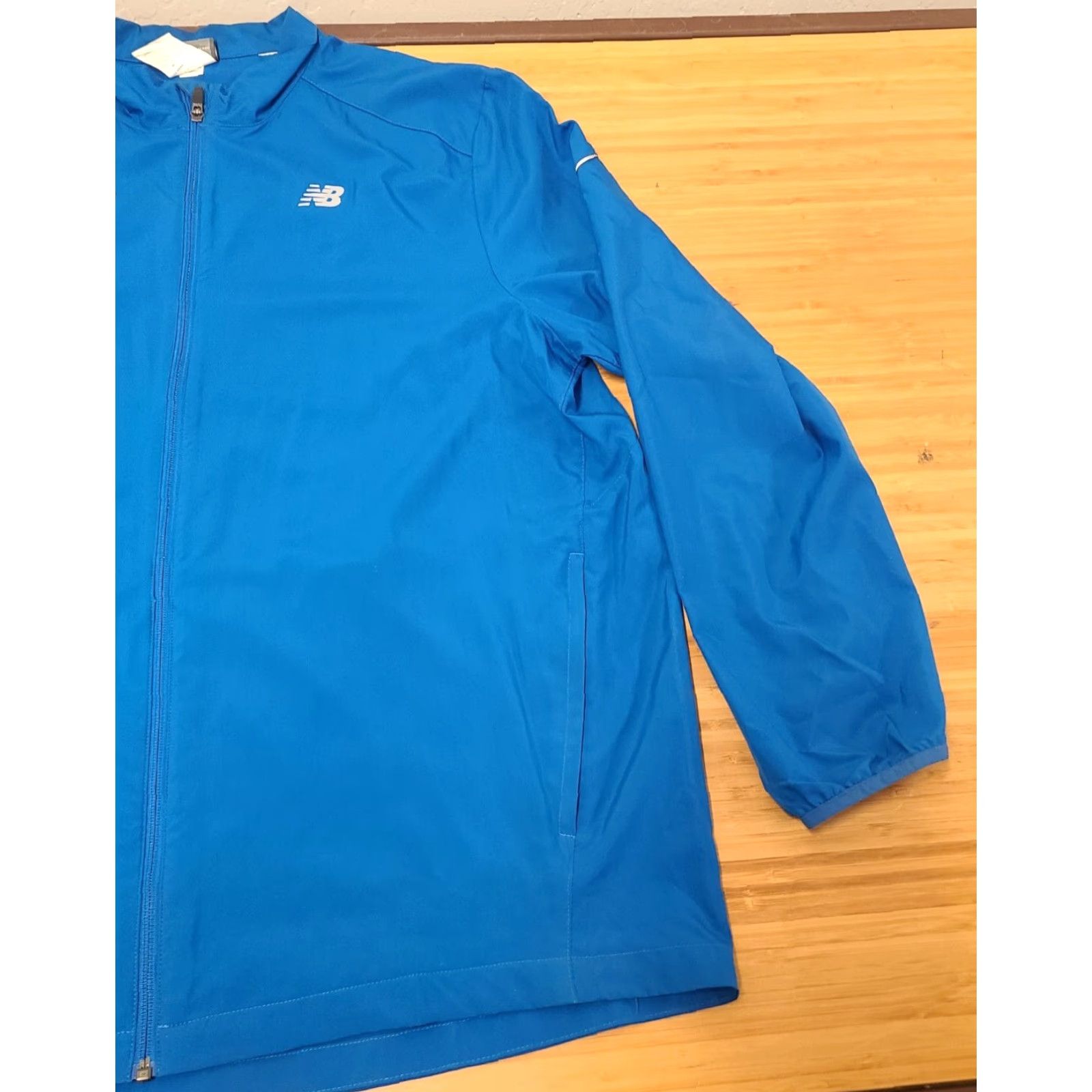 New Balance New Balance Windbreaker Jacket 2XL Blue Men's 10k PHX Lightning Dry Softshell Full Zip Pockets Logo Sports Size US XXL / EU 58 / 5 - 2 Thumbnail