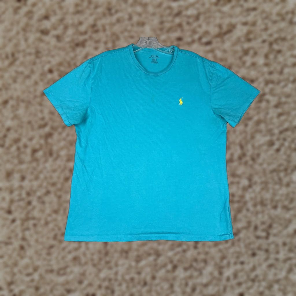 Ralph Lauren VINTAGE Polo Ralph Lauren Shirt Men Medium Blue 100% Cotton Crew Neck Short Sleeve READ Size US M / EU 48-50 / 2 - 1 Thumbnail