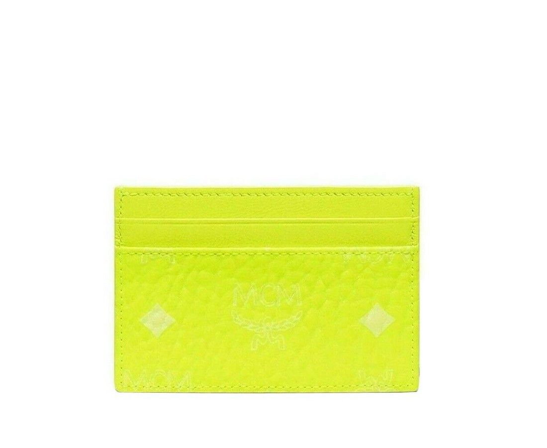 MCM Women's Neon Yellow Visetos Coated Canvas Card Case Holder Size ONE SIZE - 1 Thumbnail