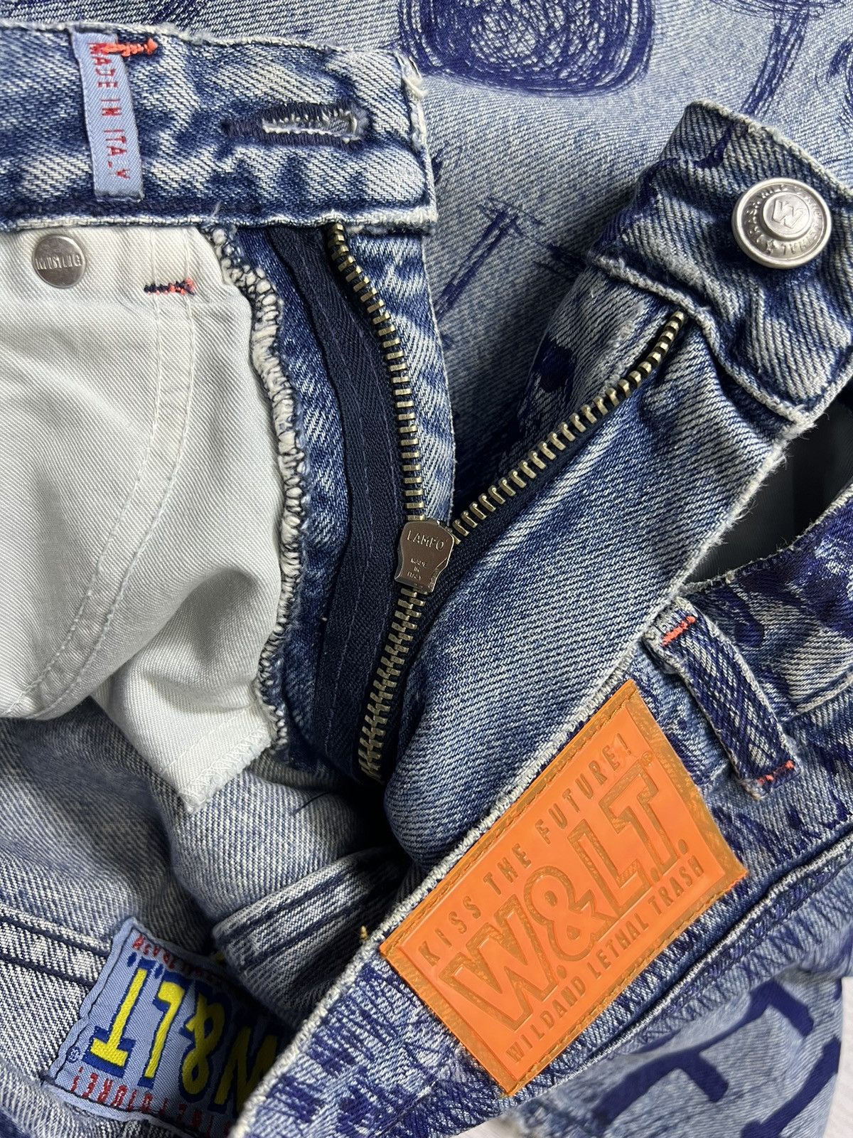 Walter Van Beirendonck W&LT Archives - A/W 1997 - Pen Graffiti Denim Jeans Size US 28 / EU 44 - 14 Thumbnail