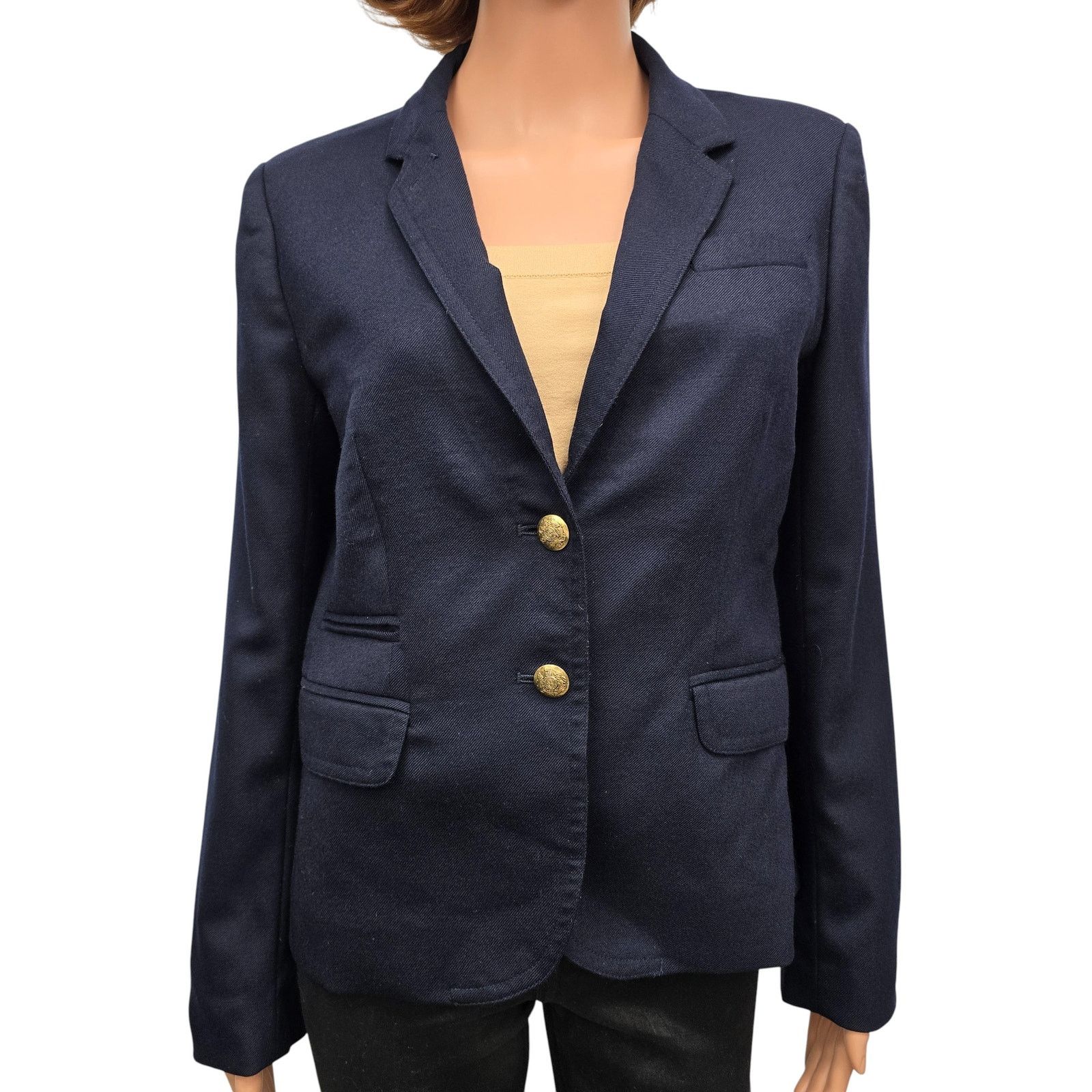 J.Crew J. Crew Schoolboy Blazer Jacket Navy Small Wool Blend Lined Size S / US 4 / IT 40 - 5 Thumbnail