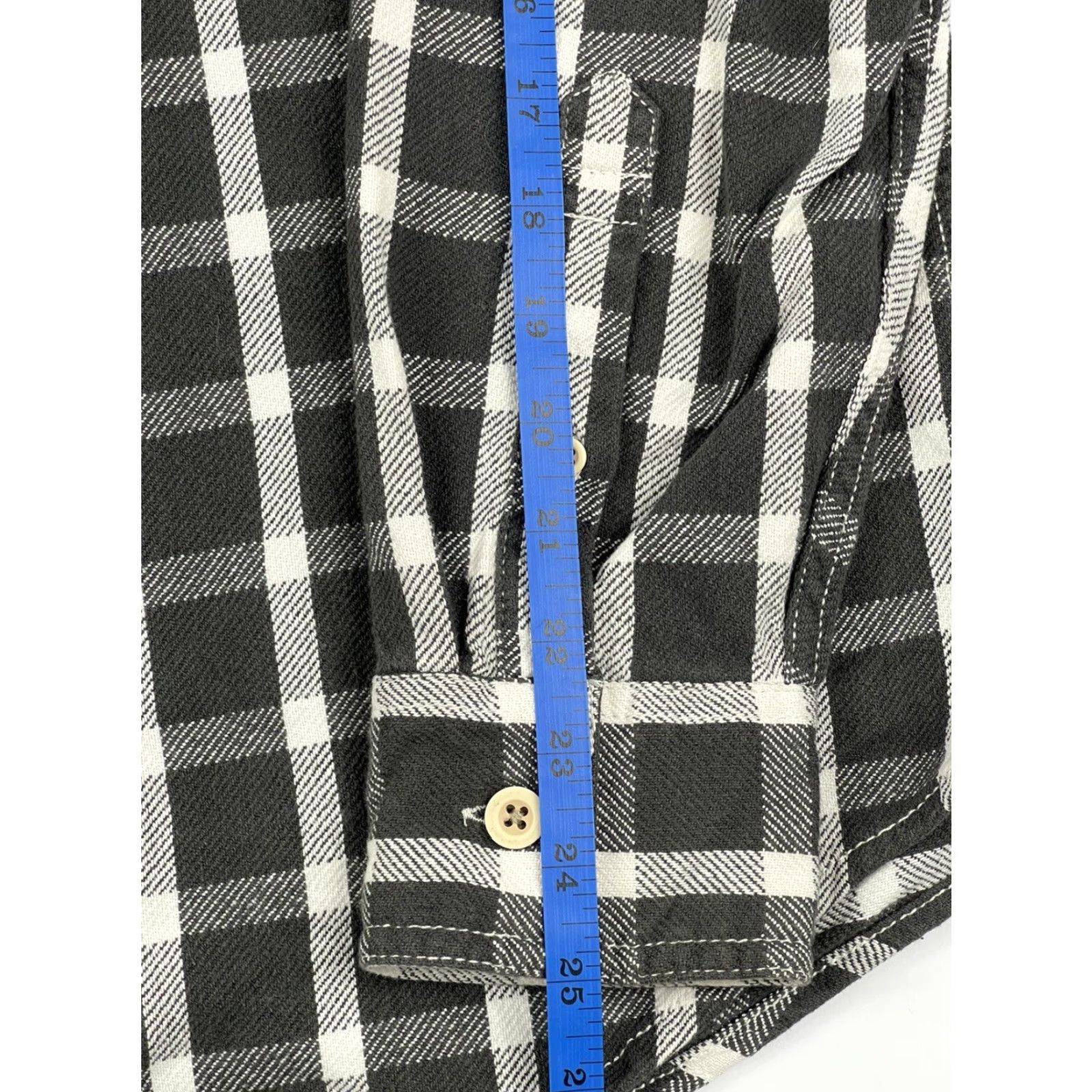 American Eagle Outfitters AE American Eagle Outfitters Mens Button-Down Shirt Flannel Plaid Gray Blue Cotton M Size US M / EU 48-50 / 2 - 7 Thumbnail