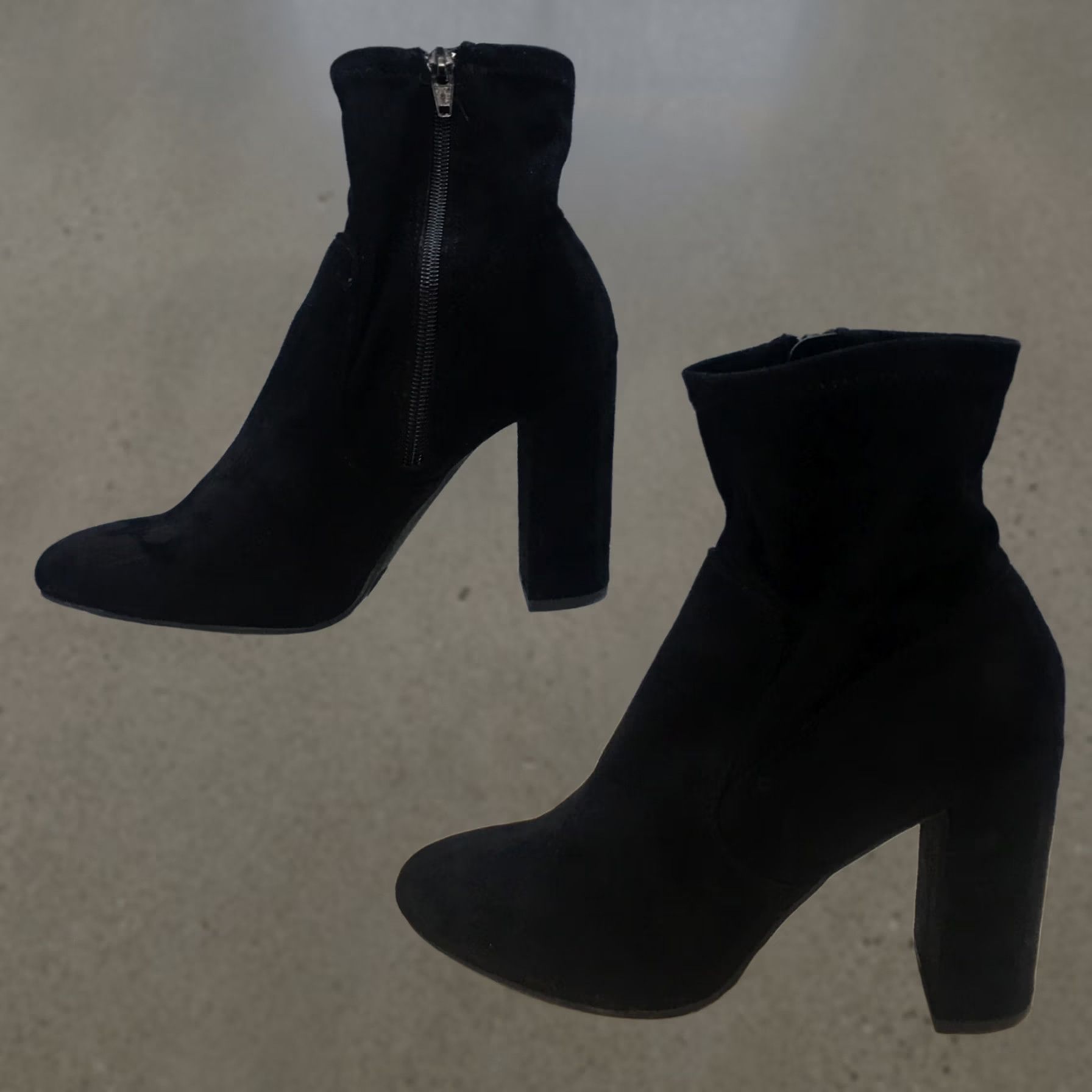 Vintage A New Day Boots Womens 9 Casual Comfort Side Zip Bootie Black Fabric Size US 9 / IT 39 - 1 Thumbnail