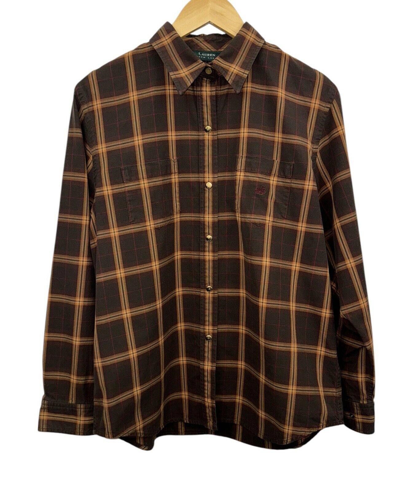 Lauren Ralph Lauren Lauren Ralph Lauren Plaid Western Gold Snap Button Womens XL Size XL / US 12-14 / IT 48-50 - 1 Thumbnail