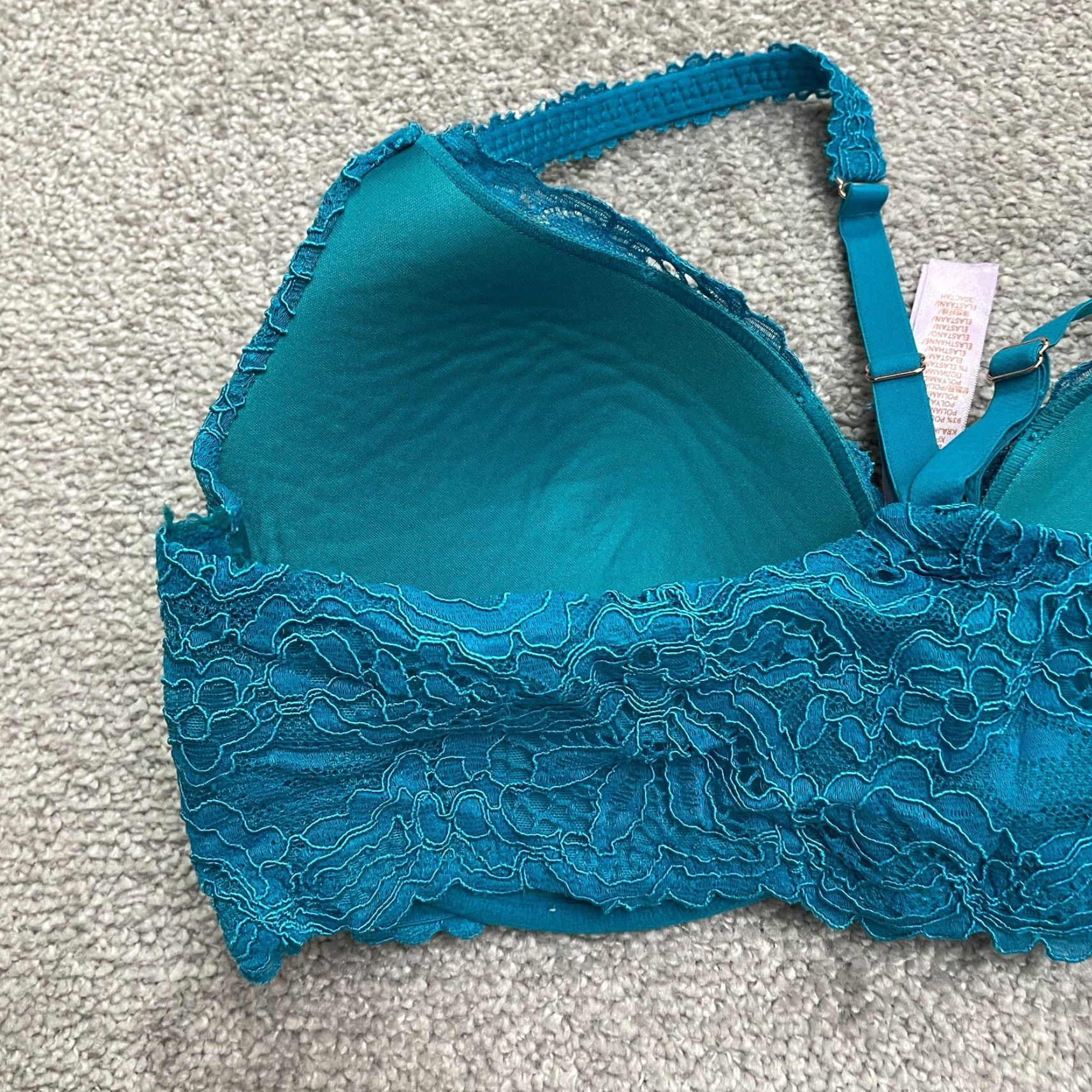 Vintage Salvage X Fenty Underwired Lace Bra Womens 34DD Blue Padded Adjustable Strap Size ONE SIZE - 6 Thumbnail