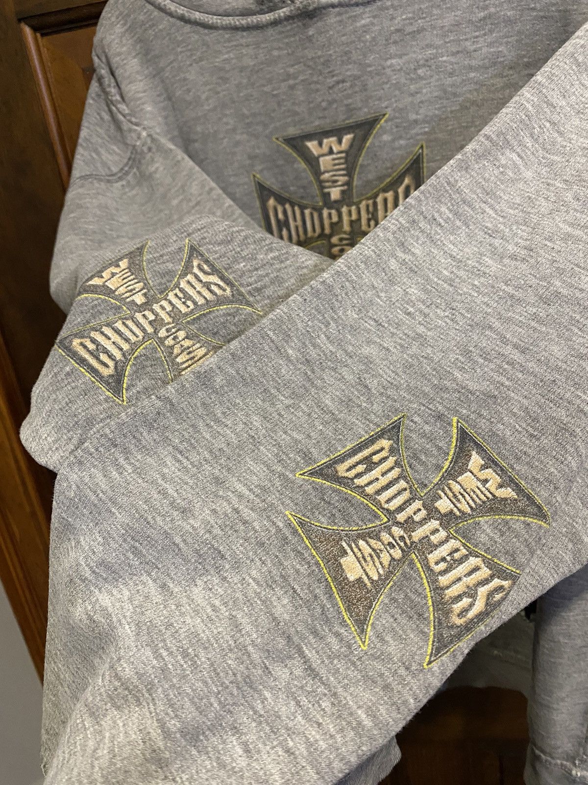 Vintage West Coast Choppers THRASHED 90s Long Beach CA Gray Hoodie Size US L / EU 52-54 / 3 - 10 Thumbnail