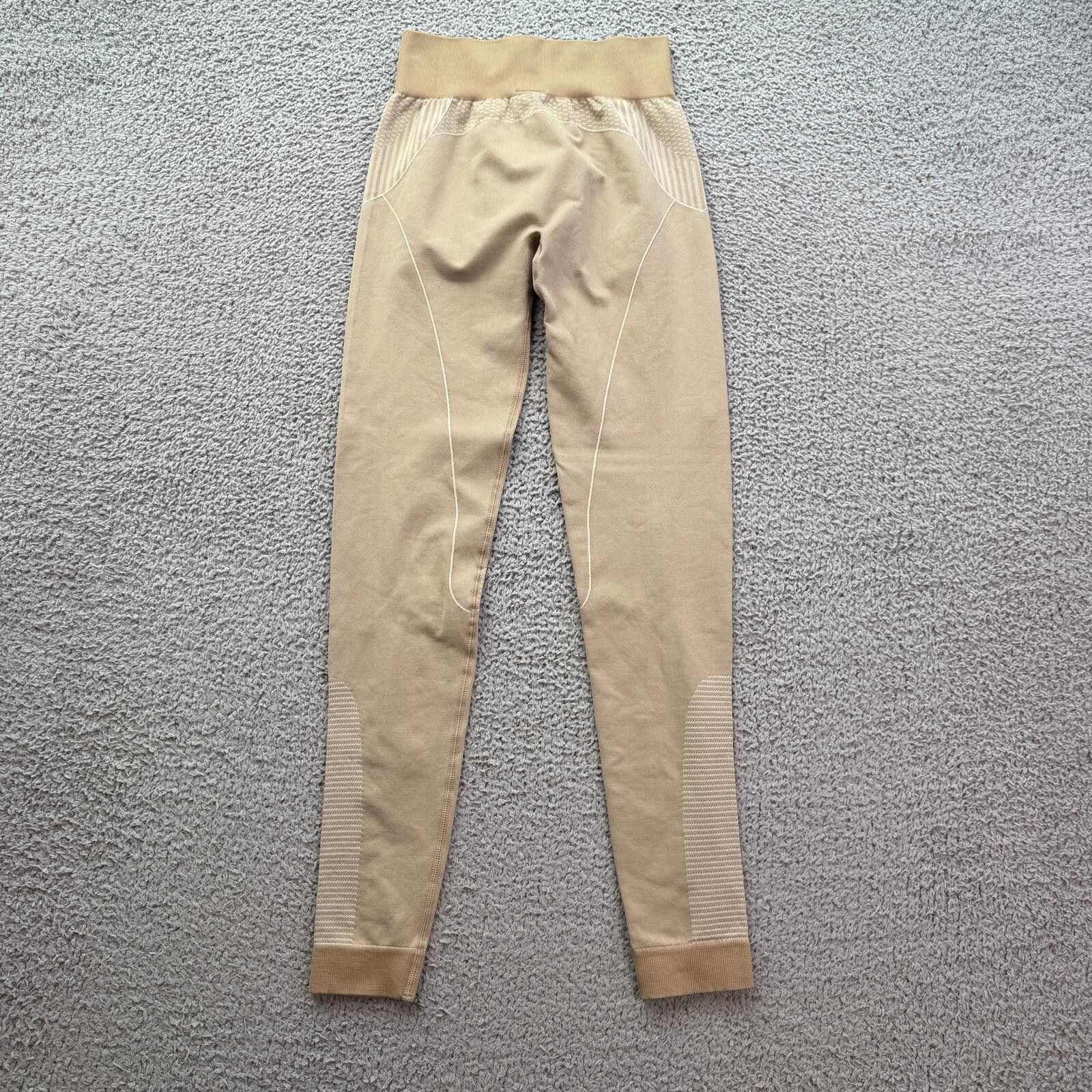 Kappa Kappa Leggings Womens Small-Medium Tan Beige Athletic Y2K Size 28" / US 6 / IT 42 - 2 Thumbnail
