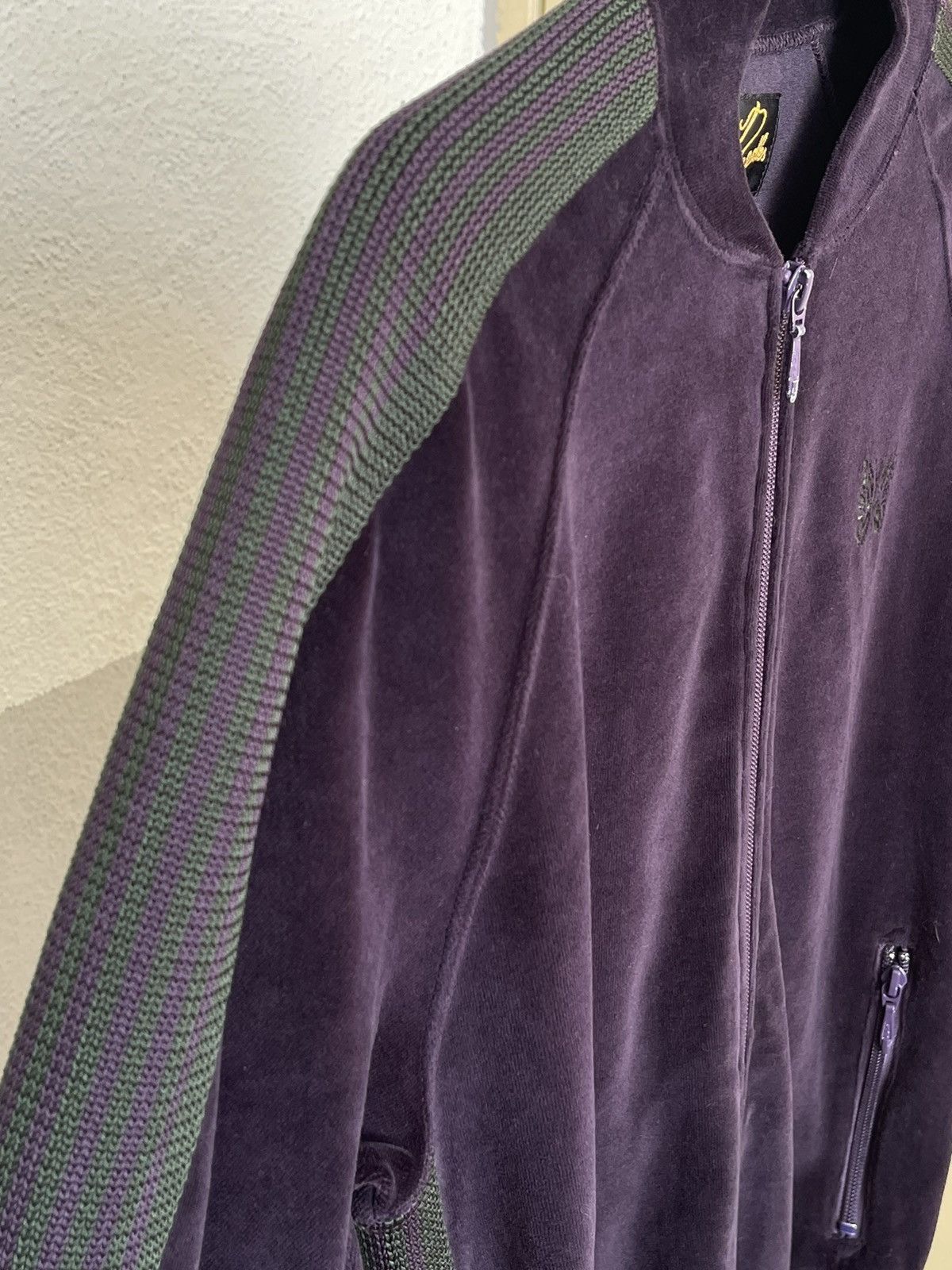 Needles Needles Velour Purple/Green Track Jacket Size US XS / EU 42 / 0 - 6 Thumbnail