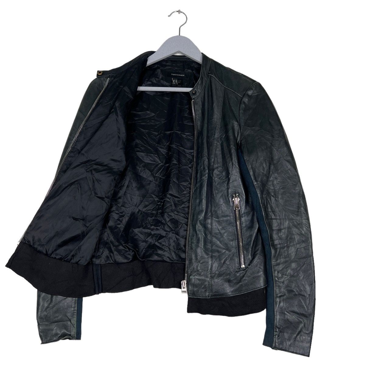 Designer 🔥 TONY COHEN LEATHER MOTO RIDER JACKET Size S / US 4 / IT 40 - 9 Thumbnail