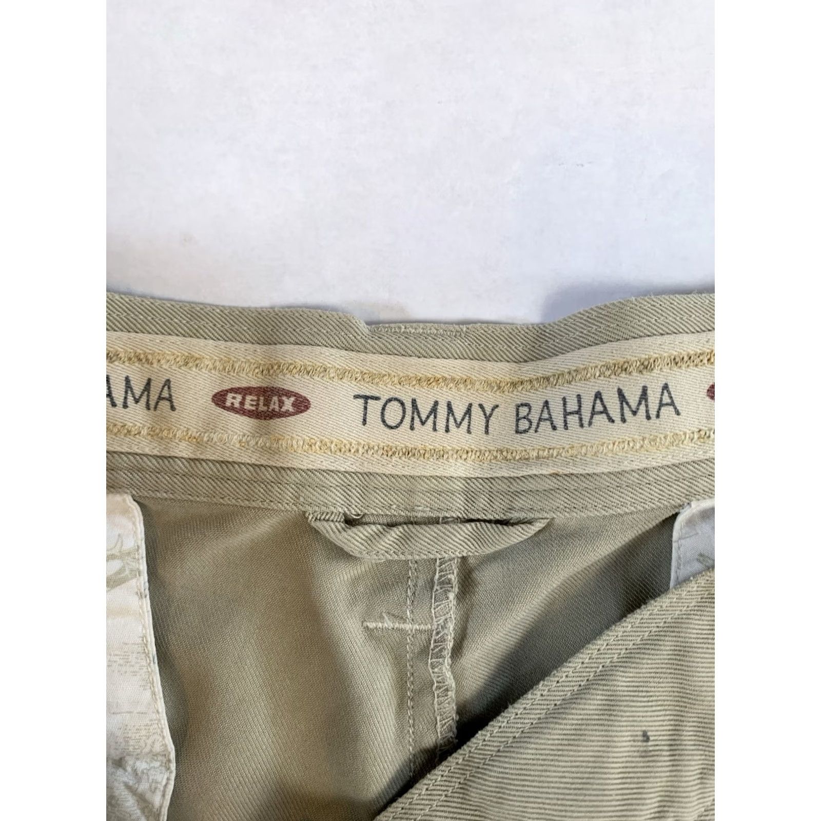 Tommy Bahama Tommy Bahama Shorts Mens 38 Beige Silk Chino Zip Pocket Logo Flat Front Relaxed Regular Pant Size US 38 / EU 54 - 3 Thumbnail