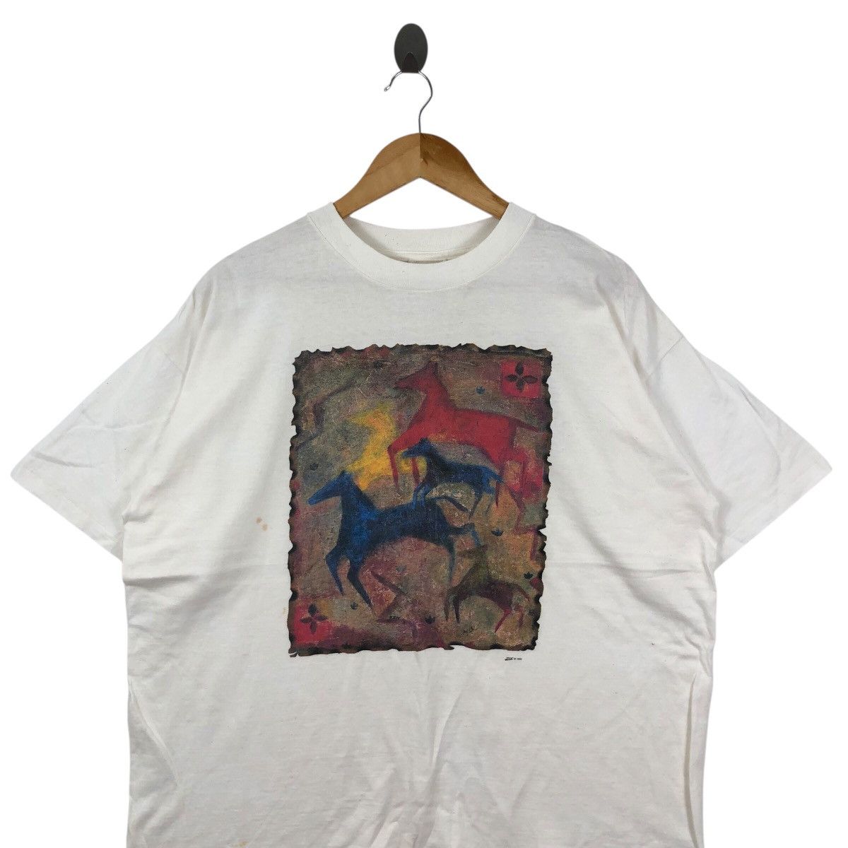 Vintage Vintage 90s MARCIE ZIV Horses Art T Shirt Vintage Artist Size US L / EU 52-54 / 3 - 2 Thumbnail