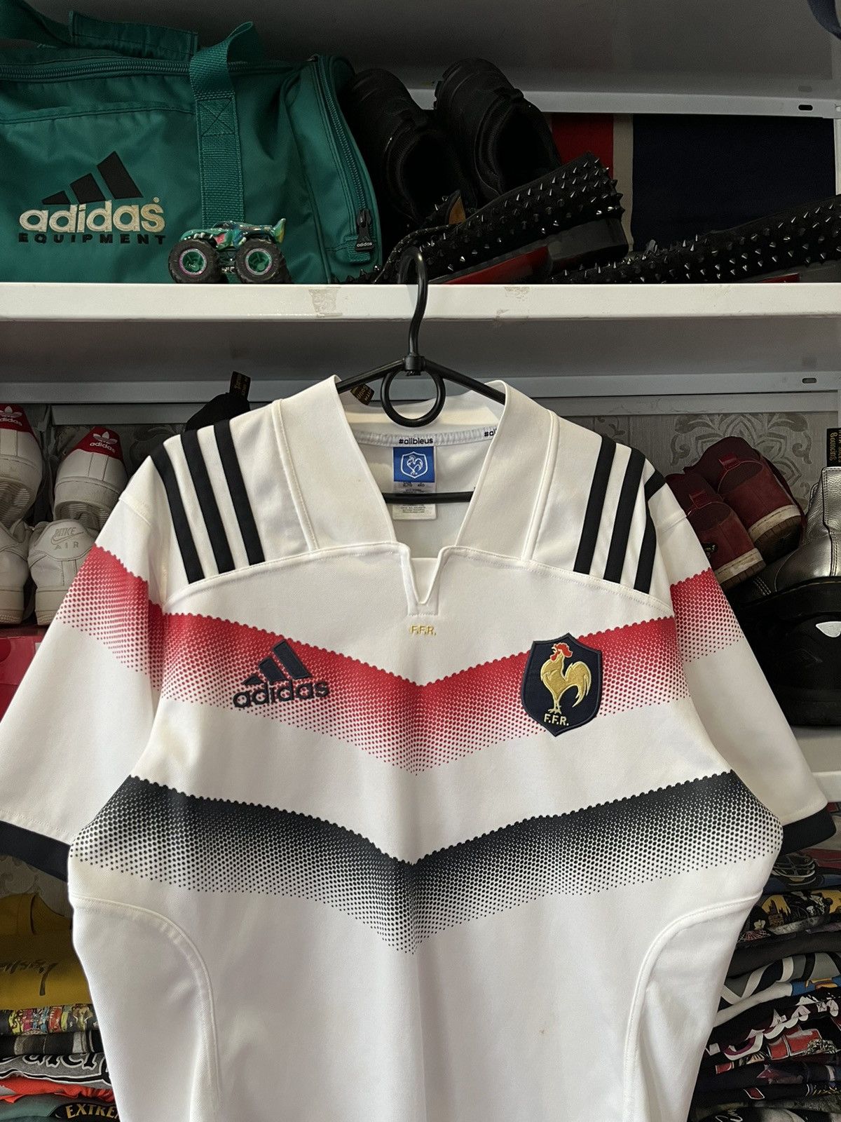 Adidas Vintage ADIDAS FFR 2018 Rugby Jersey ADIDAS FFR White Away Size US XL / EU 56 / 4 - 2 Thumbnail