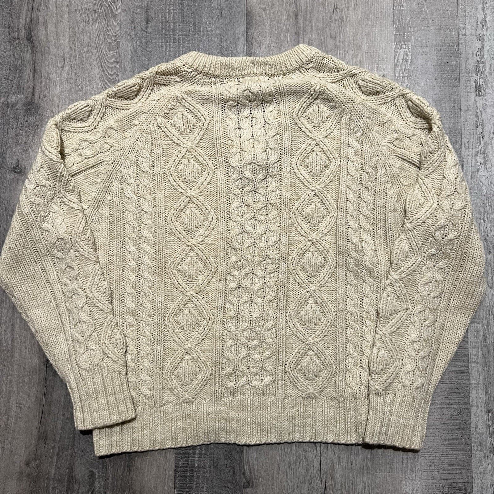 Vintage VTG Thane Cable Knit Fisherman Sweater Beige Acrylic Knit Size M / US 6-8 / IT 42-44 - 2 Thumbnail