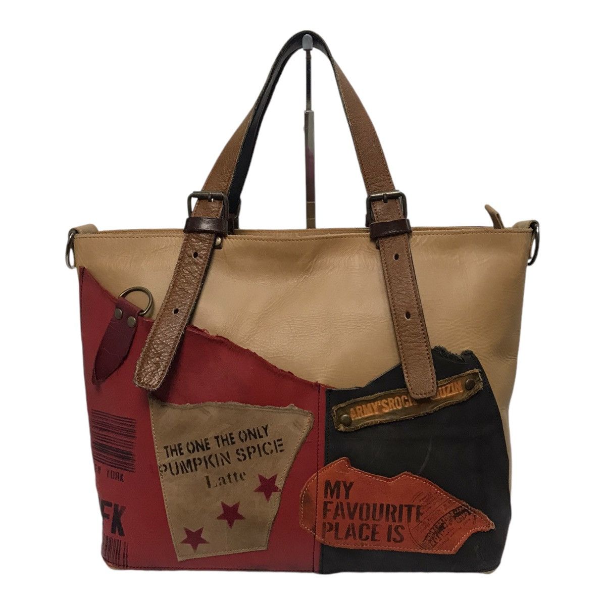 Japanese Brand × Leather Army Military Full Leather Tote Bag Bag Size ONE SIZE - 1 Thumbnail