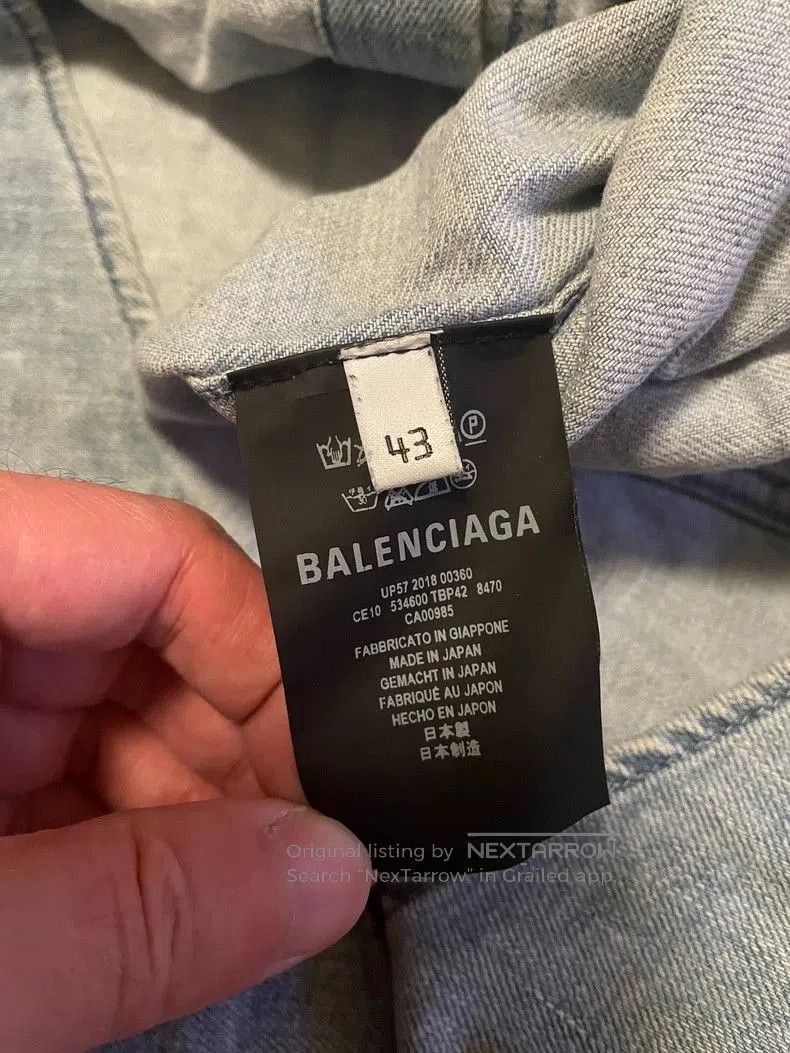 Balenciaga Balenciaga Oversized Denim Patchwork Shirt. Size US XL / EU 56 / 4 - 5 Thumbnail