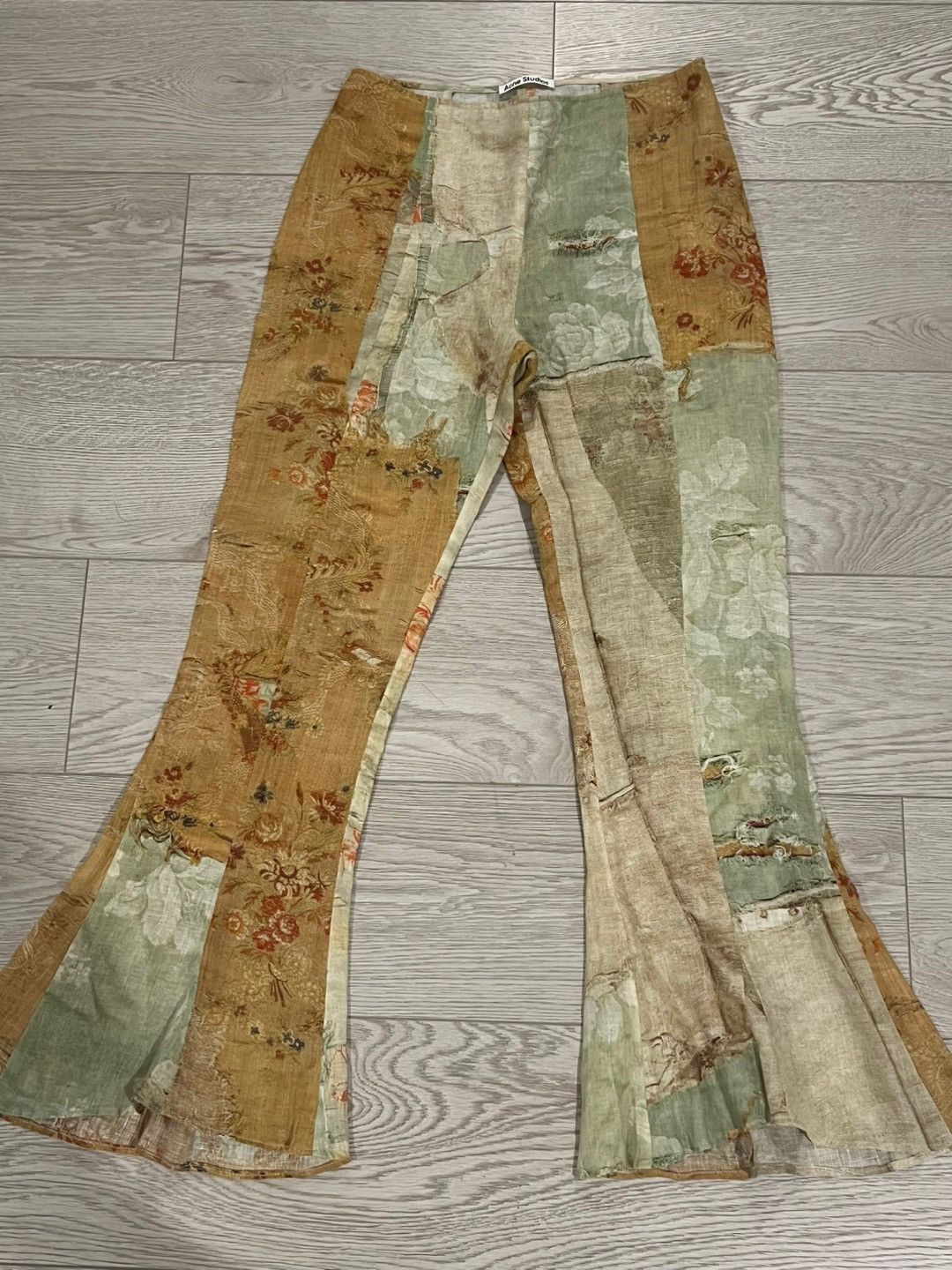 Acne Studios Patchwork Linen Flare Pants