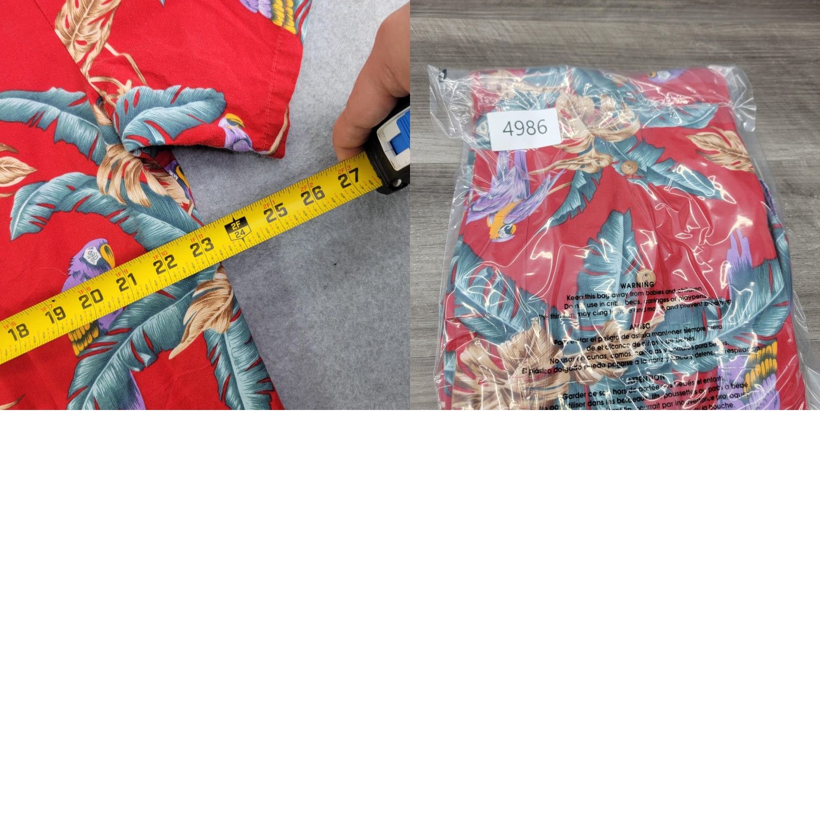 Paradise Found Paradise Found Shirt Mens XL Red Parrot Hawaiian Aloha Short Sleeve Button-Up Shirt Size US XL / EU 56 / 4 - 8 Thumbnail