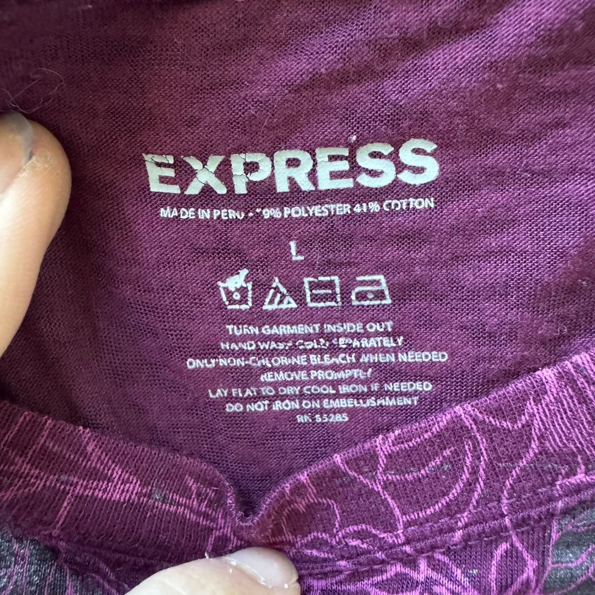 Express Express Cyber Grunge Affliction Style Graphic Tee Size US L / EU 52-54 / 3 - 3 Thumbnail