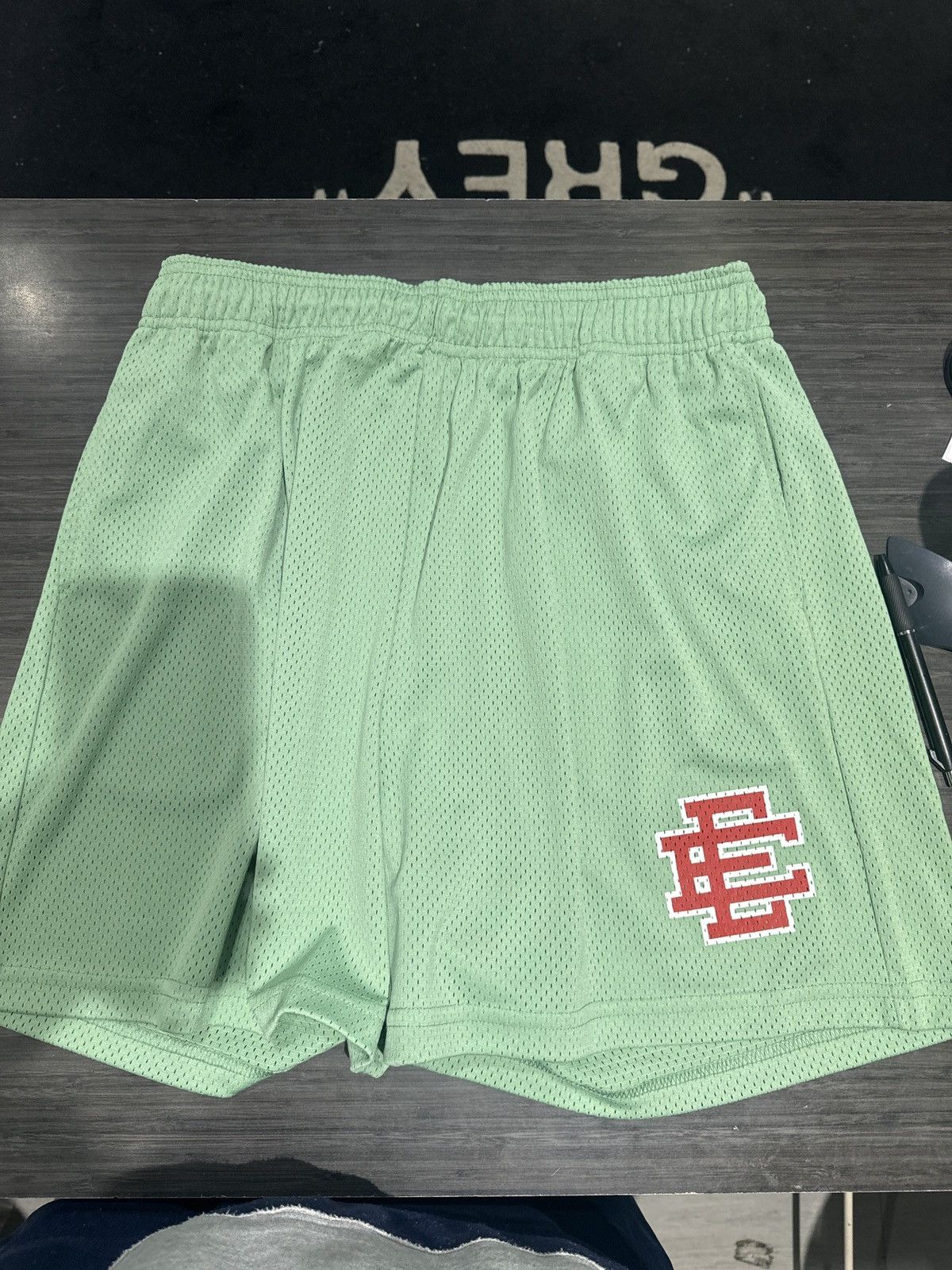 image of Eric Emanuel Jade Green Red 2Xl Shorts, Men's (Size 38)