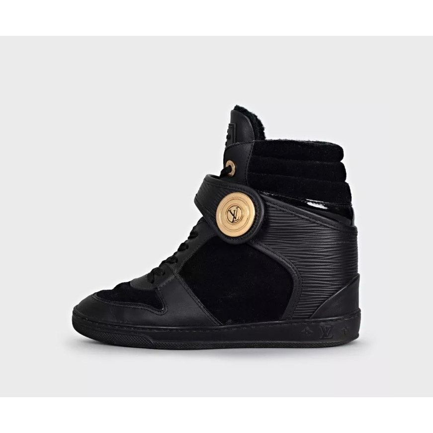 Louis Vuitton Louis Vuitton Black Leather Wedge Sneakers - Size 34.5 Size US 4.5 / IT 34.5 - 1 Thumbnail