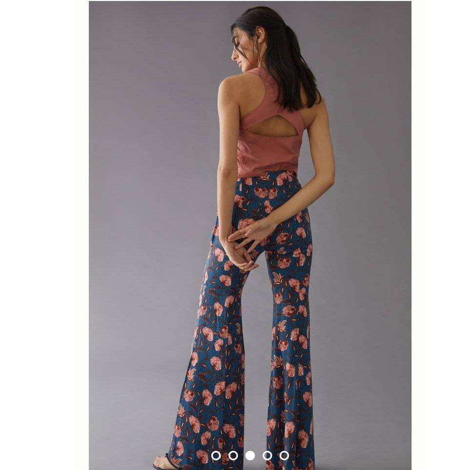 Anthropologie New By Anthropologie Drapey Flare Pants $120 SIZE 2 Blue Size 26" / US 2 / IT 38 - 3 Thumbnail