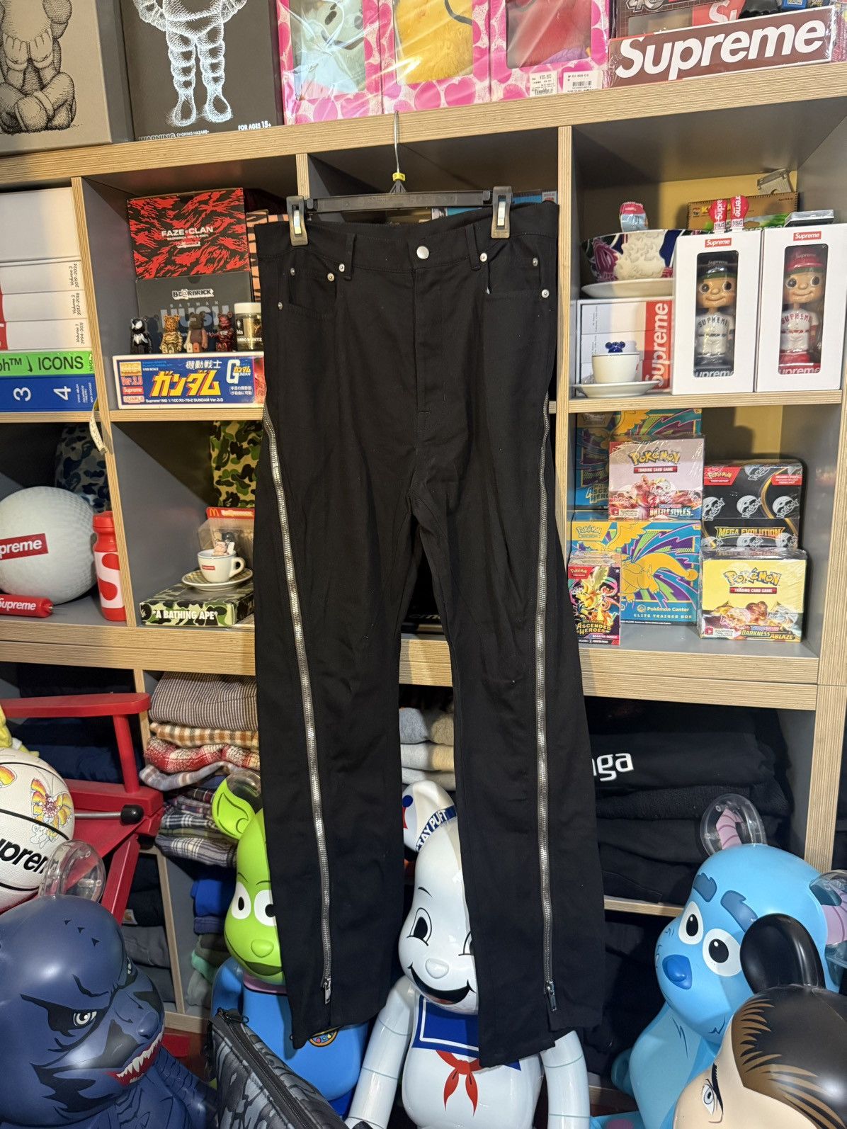 Rick Owens Rick Owens FOGACHINE Black Denim SS22 Size US 33 - 1 Thumbnail