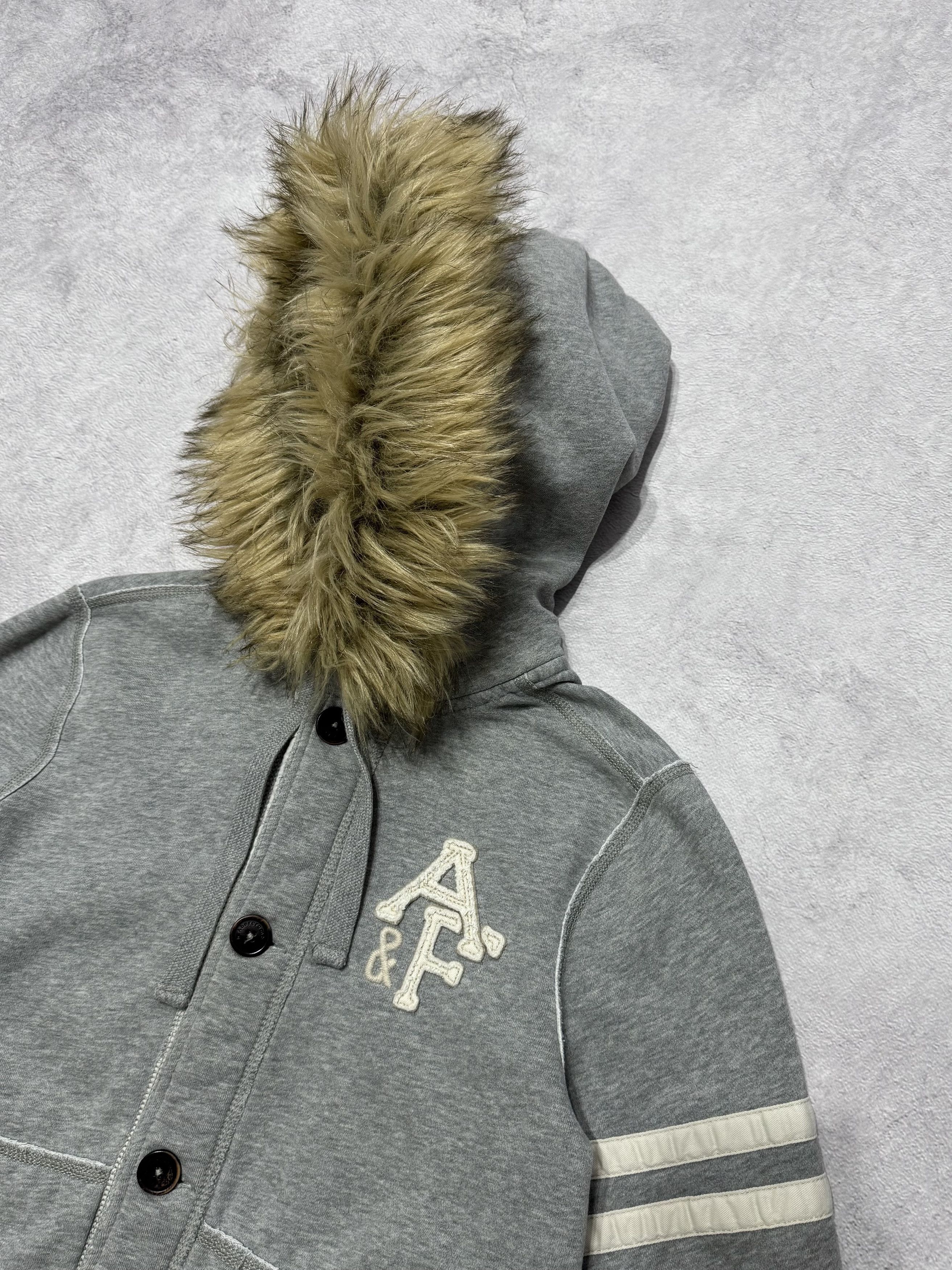 Abercrombie & Fitch 2000s Vintage Abercrombie & Fitch Button-Up Fur Hoodie Size US S / EU 44-46 / 1 - 9 Thumbnail