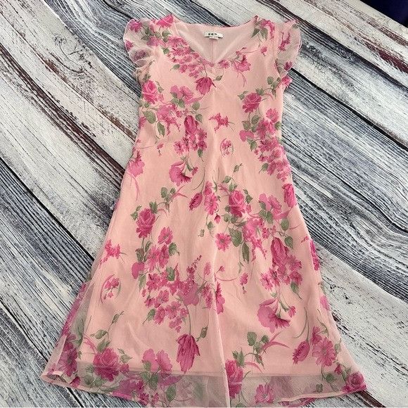 Vintage Vintage DBY 90’s Pink Floral Dress Size M / US 6-8 / IT 42-44 - 4 Thumbnail