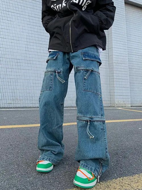 VIBE flared baggy skate hiphop cargo jeans Size US 30 / EU 46 - 5 Thumbnail