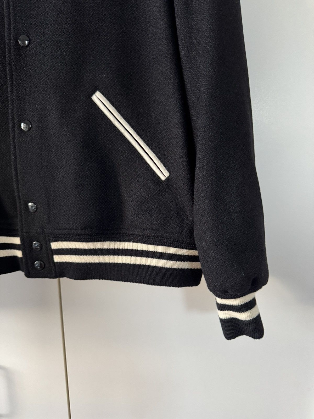 Saint Laurent Paris SS22 Black and White Wool Teddy Jacket 54 Size US XL / EU 56 / 4 - 5 Thumbnail