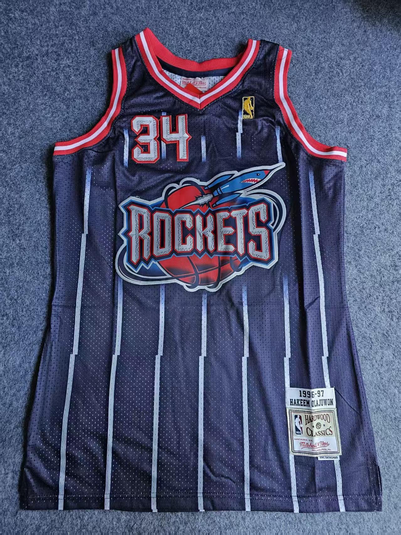 NBA 1999 97 Houston Rockets 34 Hakeem Olajuwon Jersey Size US M / EU 48-50 / 2 - 1 Thumbnail