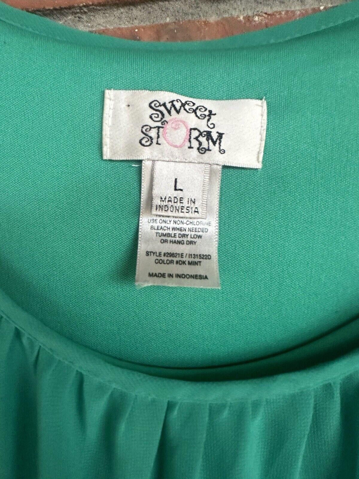 Designer Sweet Storm Mini Dress Size Large Green Size L / US 10 / IT 46 - 4 Thumbnail