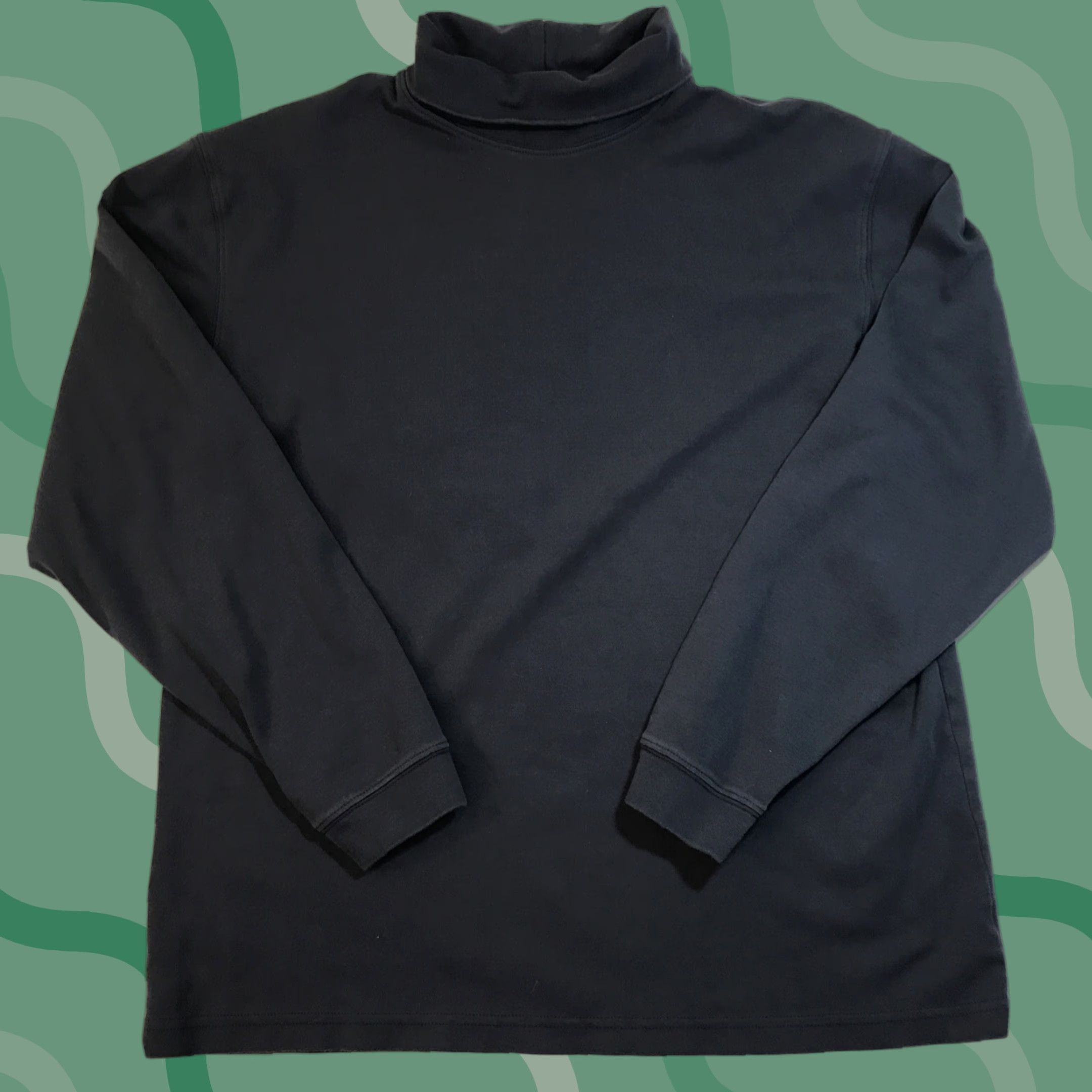 Vintage LL Bean Mens Stretch Mock Neck Turtleneck Long Sleeve Casual Base Layer Pullover Blue Large Regular Knit Sweatshirt Outdoor 90s? (No) - wait. Size US L / EU 52-54 / 3 - 1 Thumbnail