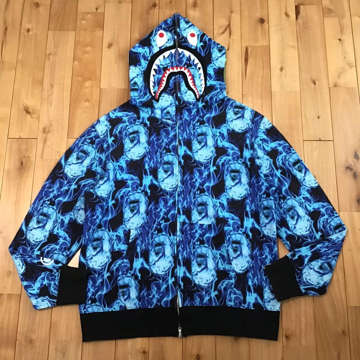 Bape BAPE Flame shark full zip hoodie a bathing ape Fire Grailed