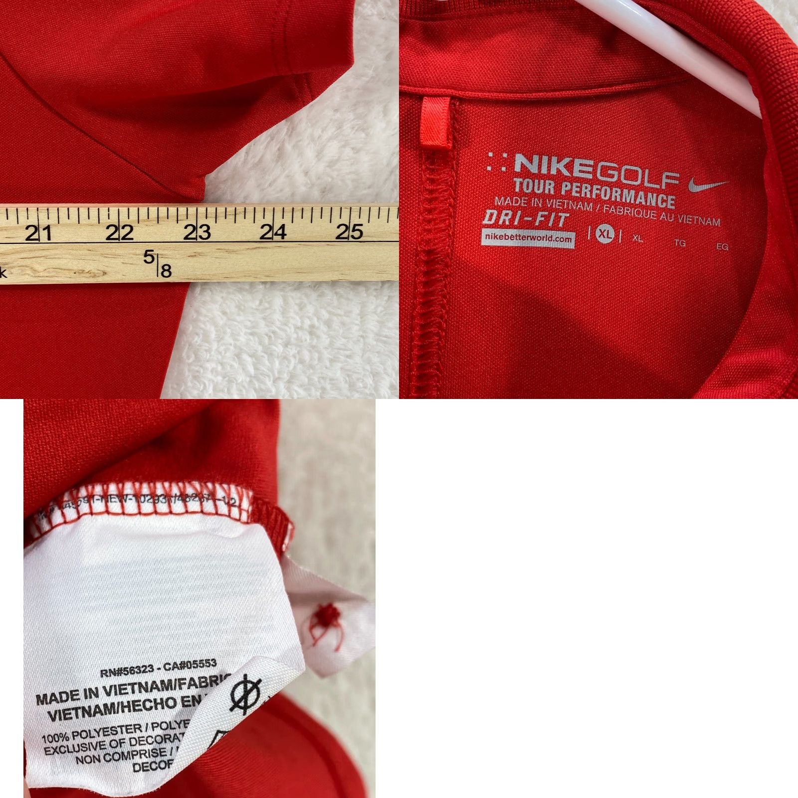 Nike Nike Tour Performance Polo Shirt XL Women Dri-Fit Red USA Olympic Archery Golf Reo Wilde Size ONE SIZE - 8 Thumbnail
