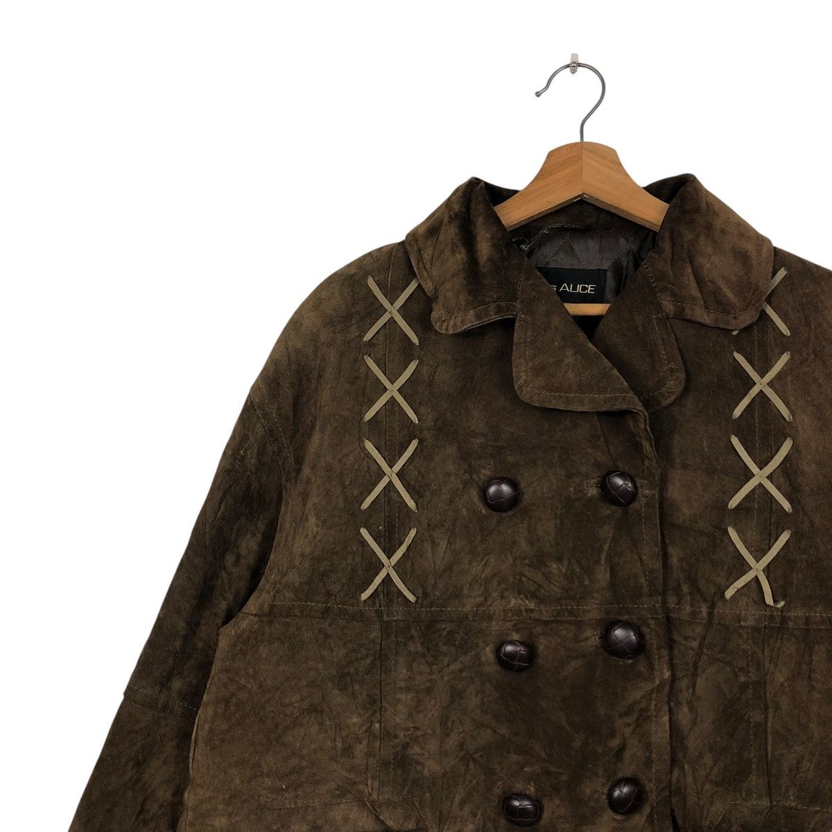 Japanese Brand 🔥VINTAGE SUEDE LEATHER JACKET MISS ALICE ISSEY MIYAKE Size L / US 10 / IT 46 - 9 Thumbnail